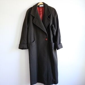 Leslie Fay Brown Long Single Breasted Pea Coat
